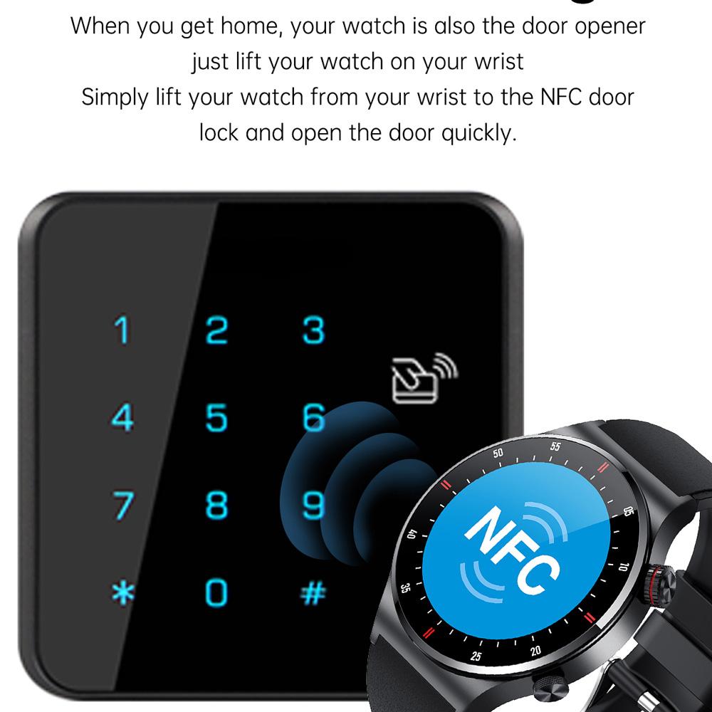 ECG PPG Bluetooth Call Смарт-часы Мужской спортивный браслет NFC Водонепроницаемый фитнес-трекер SmartWatch для IOS Android