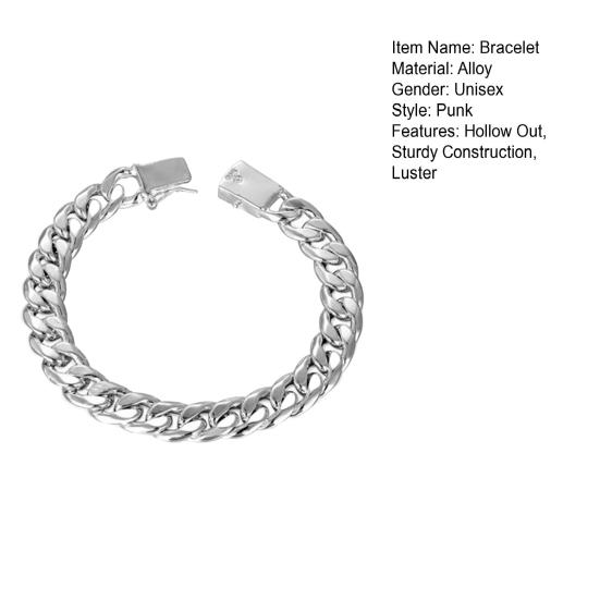 Браслет унисекс из нержавеющей стали с ажурной цепочкой, однотонный, прочная конструкция, блестящий, панк, хип-хоп, полированный, подарок на день рождения, ювелирные изделия