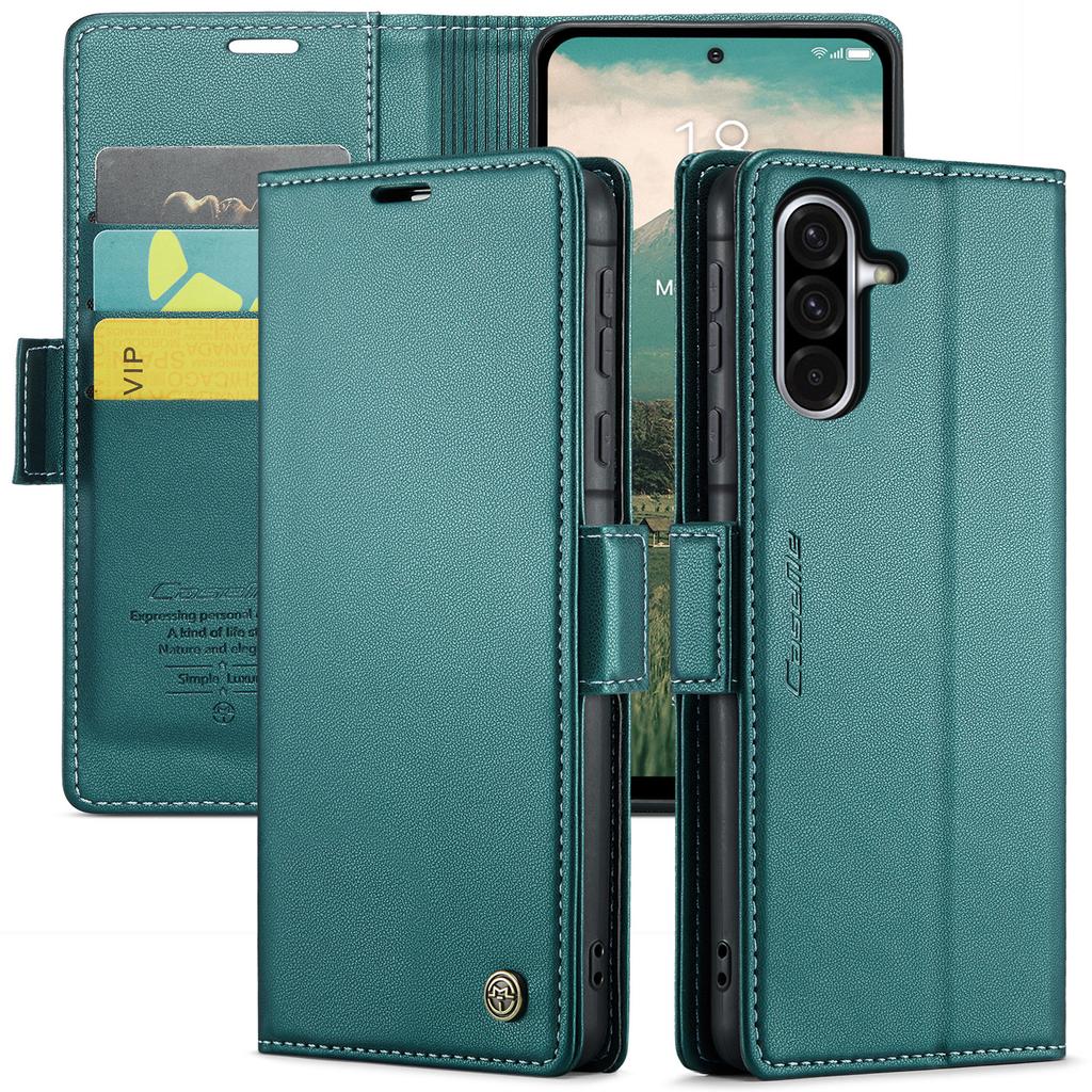 For Samsung Galaxy A36 5G Leather Case CASEME 023 RFID Blocking 3 Card Slot Mobile Cover