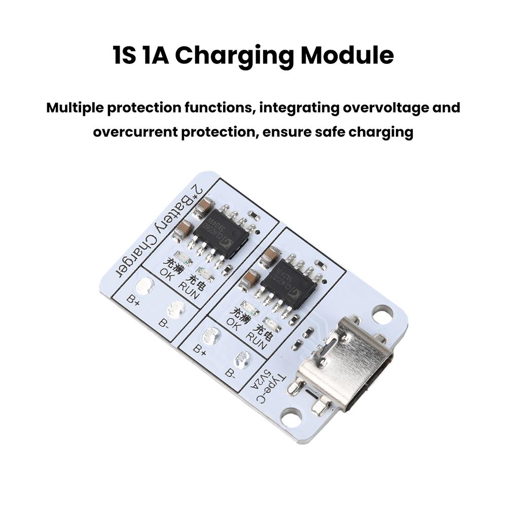 Модуль зарядки литиевых батарей DC 5V 1S 1A, двухканальный, для литиевых батарей 18650 3.7V 4.2V, двунаправленное зарядное устройство с защитой