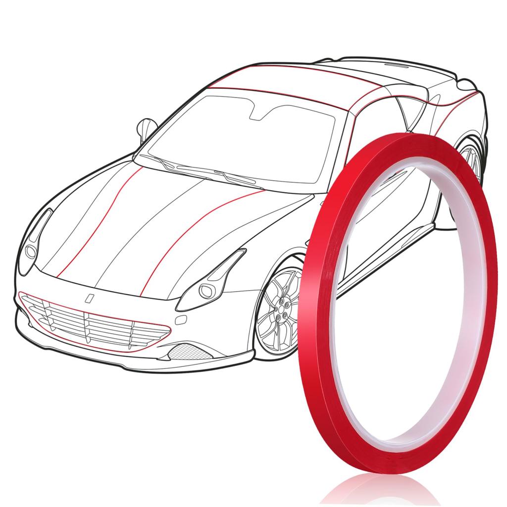 Lurrose 1 Roll Car Decoration Strip Red Pinstripe Tape Auto Trim Adhesive Colored Tape