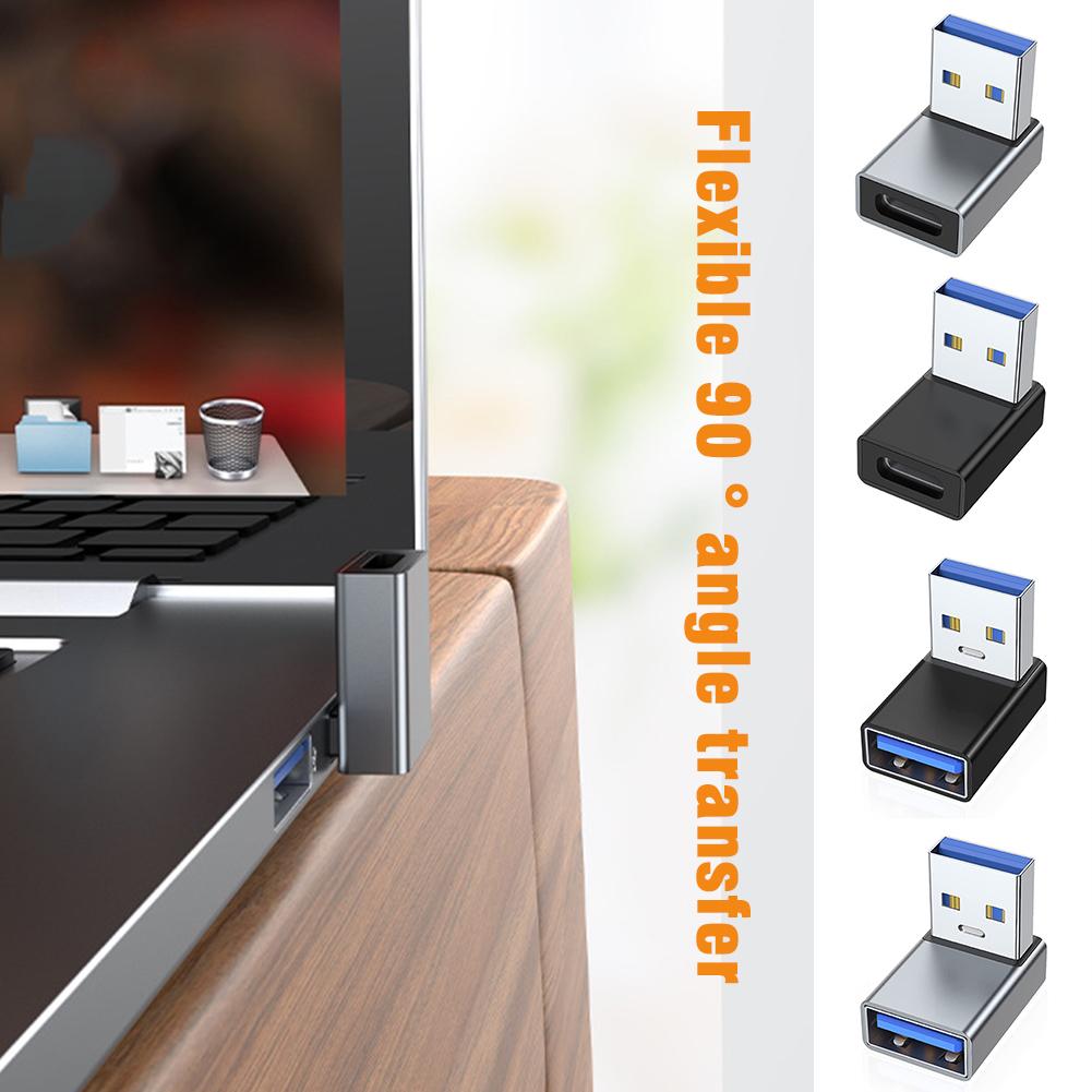 Угловой USB 3.0 A папа-мама переходник-удлинитель с углом 90 градусов влево, вправо, вверх, вниз для ноутбука, ПК, USB-зарядных устройств, конвертер
