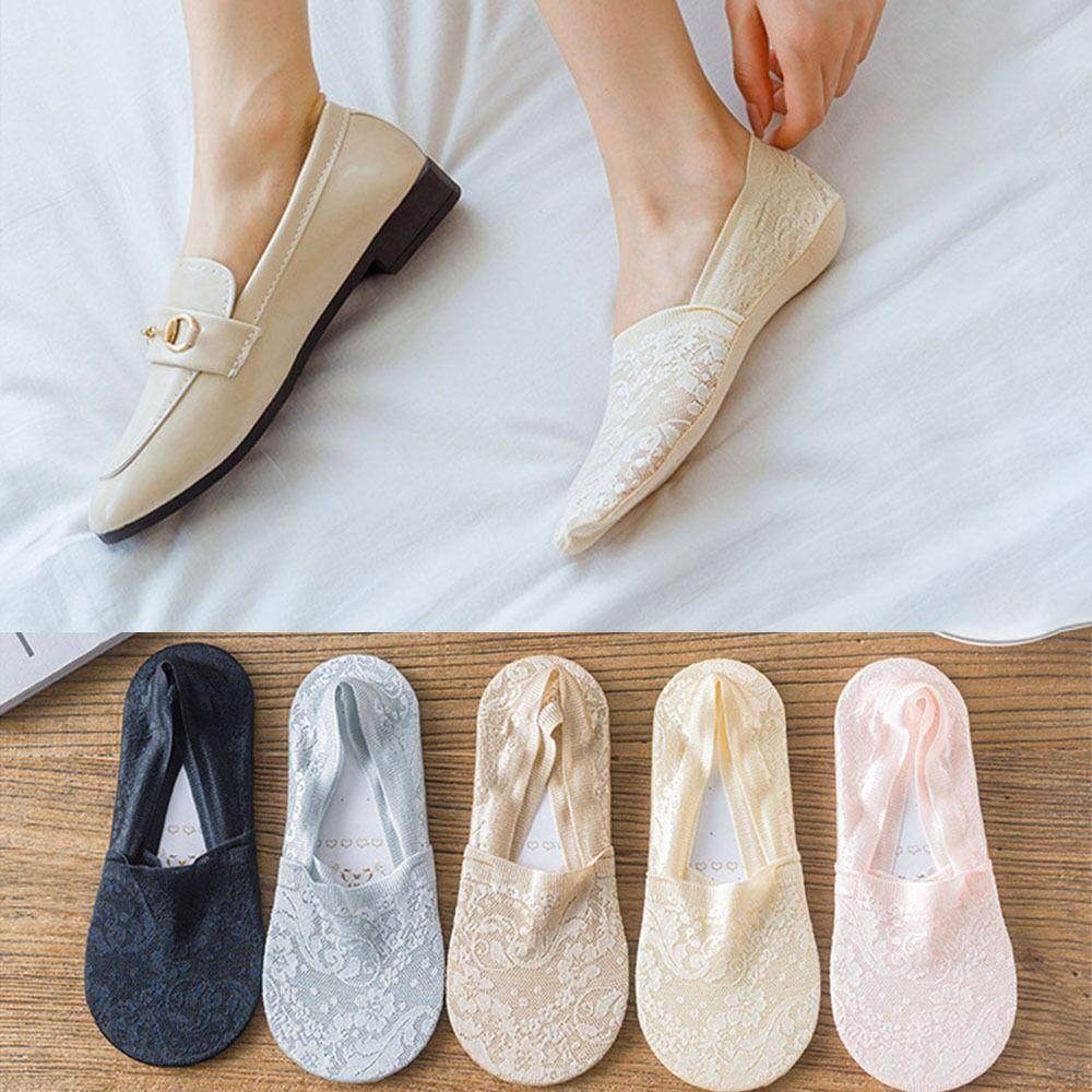 Summer Low-top Invisible Socks Breathable Non-slip  Lace Socks New Women's Lace Boat Socks