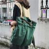 Backpack Women Canvas Solid Softback Zipper School Bag Softback Casual Vintage High-Capacity Backpack UNISEX Handbag Harajuku