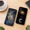 Забавный чехол для телефона с изображением лица Солнца и Луны для Samsung S25, S24, S21, S22, S23, S30, Ultra, S20, Plus, Fe, Lite, Note, 10, Черный чехол