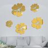 5Pcs/Set Acrylic Wall Stickers 3D Vivid Solid Color Wall Mirror Floral Adhesive Stickers Household Supplies