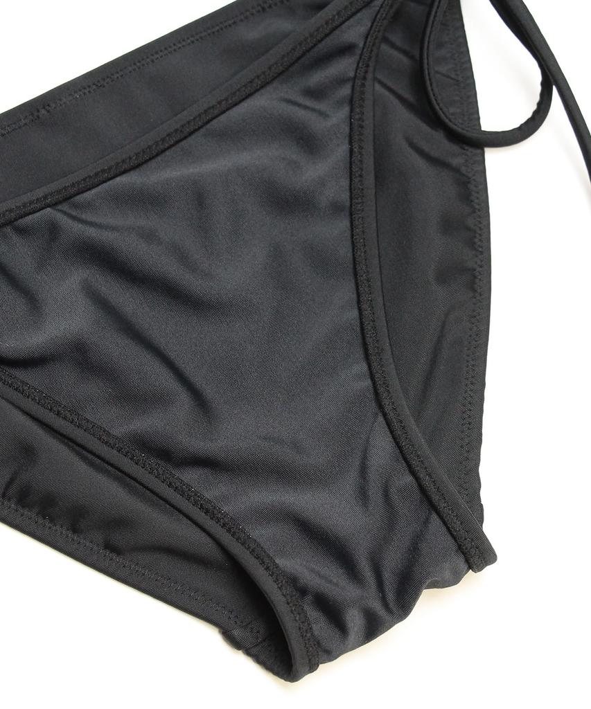 Купальник Бикини натуральный, но упругий Ап черный [Sanai Paradise] набор, [Натуральный Бюстгальтер], бикини без косточек, 55-53-3-1652,