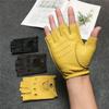 Deerskin Half-finger Gloves, Men's and Women's Sports and Fitness, Driving, Riding, Motorcycle, Retro Men's Bare-finger Goatskin Gloves