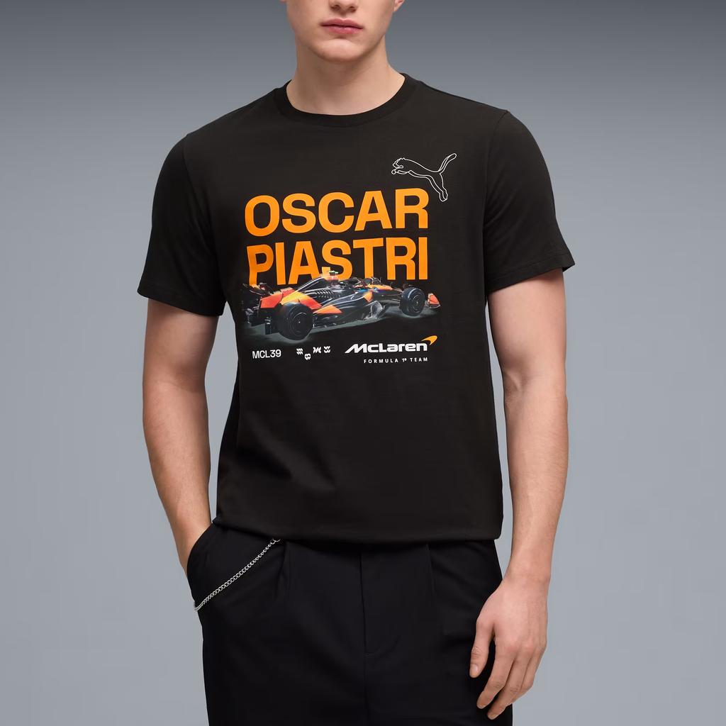 Puma X McLaren Piastri Команда Мягкий Круглый Вырез Свитшот Короткий Рукав Футболка Мужские Топы 637452-01