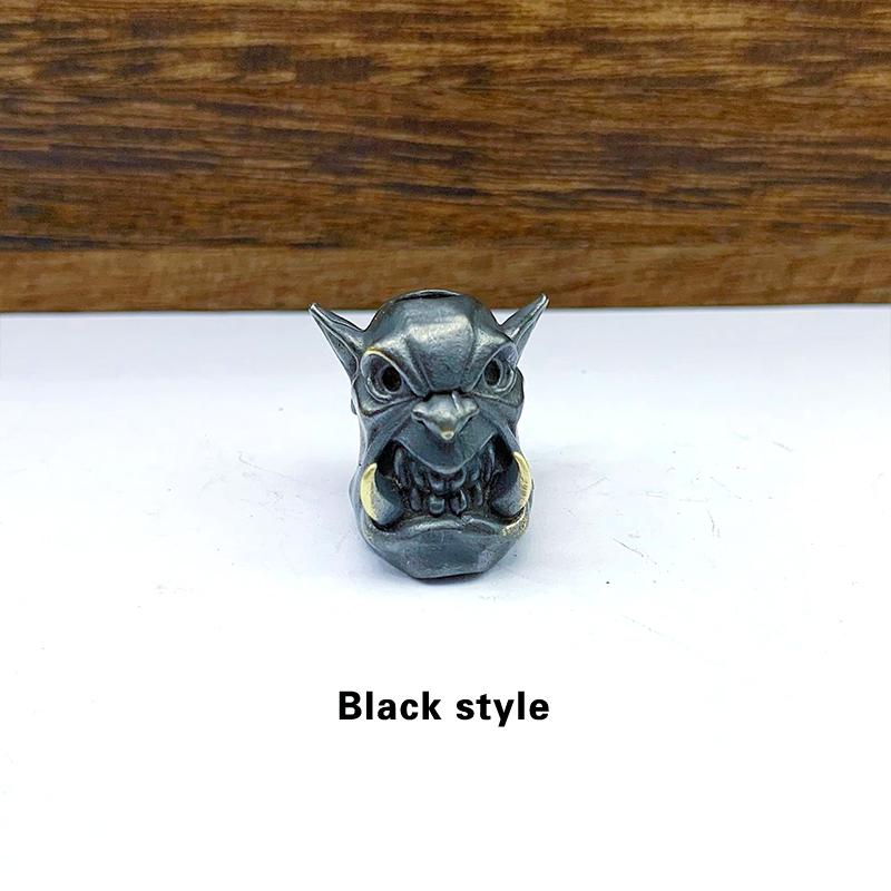 Бусины для ножа из латуни в виде Короля Пиратов с острыми зубами EDC DIY Паракордовые плетеные браслеты Подвески Аксессуары Инструмент для улицы