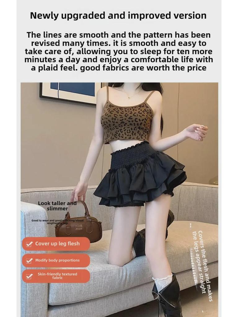 2024 Women's High-Waist White Puffy Mini Skirt for Spring and Summer