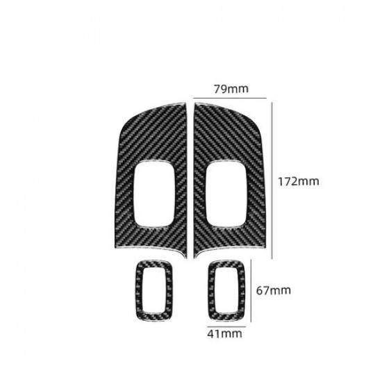 4 шт. Наклейка-рамка кнопки задней двери из углеродного волокна для Dodge Charger 15-22