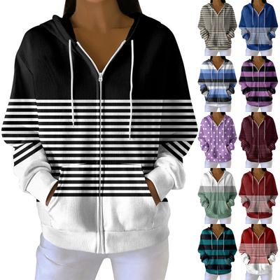 Женская повседневная модная вязаная толстовка с длинными рукавами и застежкой-молнией, с рождественским принтом