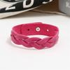 Adjustable Jewelry Student Bangle Leather Bracelet Wristband Braided Twist Punk Snap Bracelet