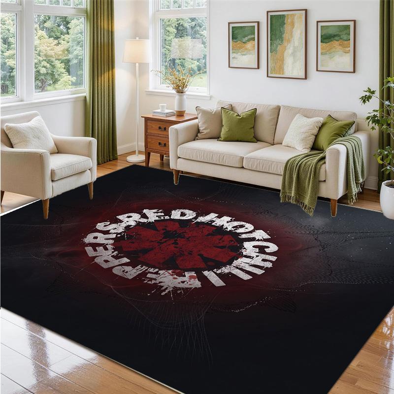 Red Hot Chili Peppers Design Crystal Velvet Rug Soft Decorative Mat for Bedroom Entrance