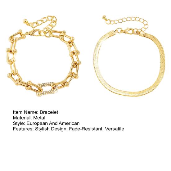 U-образные браслеты для женщин, панк-металл, браслет в форме змеиной кости, модный циркон