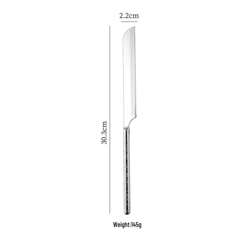 Набор столовых приборов с круглым бриллиантом: Нож для стейка из нержавеющей стали 304, Вилка, Ложка, Лопатка, Половник, Шумовка, Лопатка для жарки.