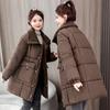 Зимой Новая корейская версия женской длинной свободной куртки с воротником на пуху, толстое пальто.