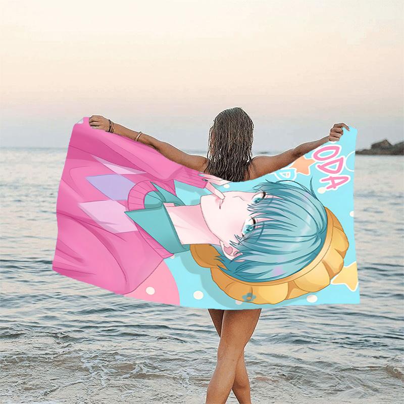 1pc KPop Demon Hunters SAJA BOYS2 Beach Towel, Beach and Seaside Swimming Pool Equipment, Fashion Pattern, Rectangular, Travel Essentials