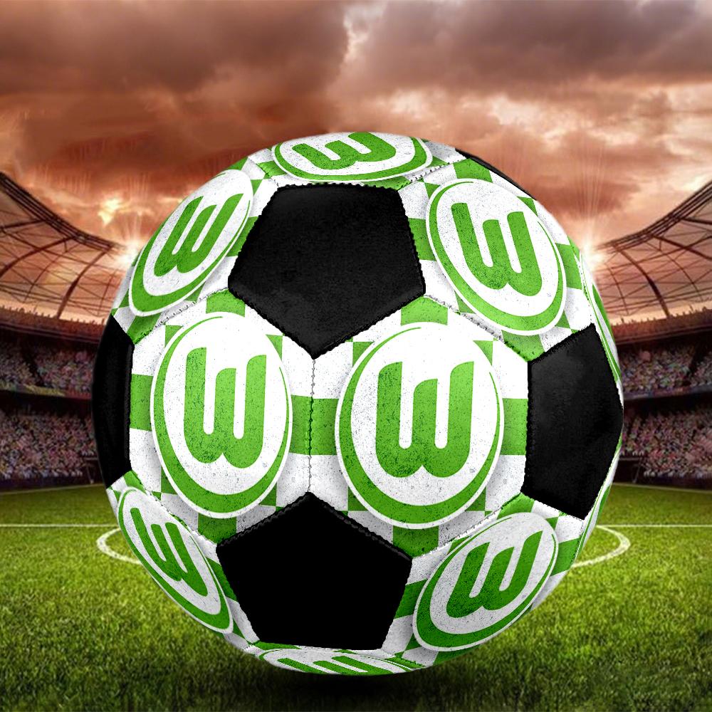 VfL Wolfsburg Indoor Soccer Ball Colorful Machine Stitched PVC Size 5 Team Training Competition Ready Durable High-Bounce Cool Sports Gift