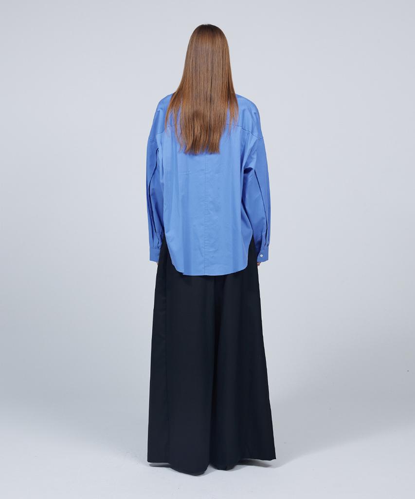 Meuameu Signature Unbalance Pin Tuck Flare Slacks