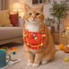 Funny Chinese Style New Year Cat Collar Cartoon Horse Pattern Dog Scarf Comfortable Warm Cat Clothes Photo Props