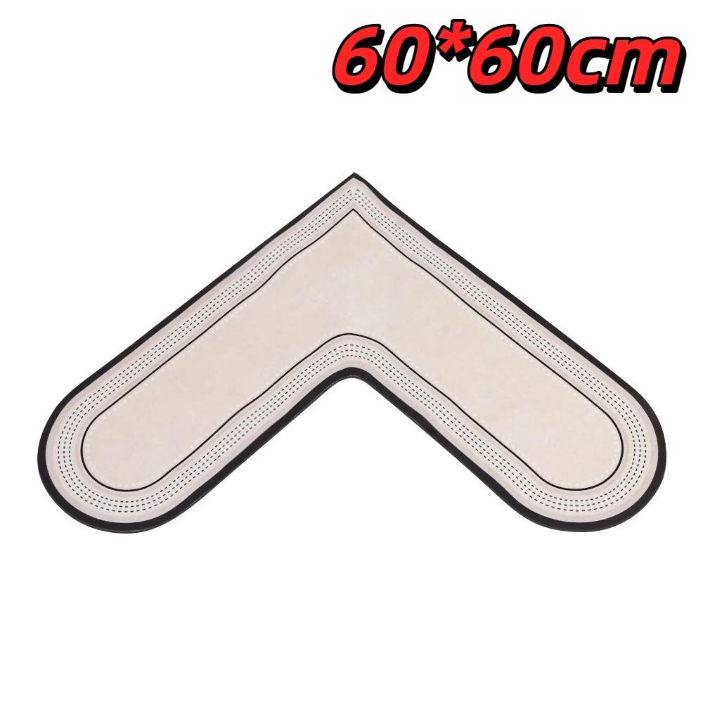 60*60cm Kitchen Carpet L-Shape Oil-Proof Anti-Slip Floor Mat Soft Wipable Surface Waterproof Doormat Home Decoration