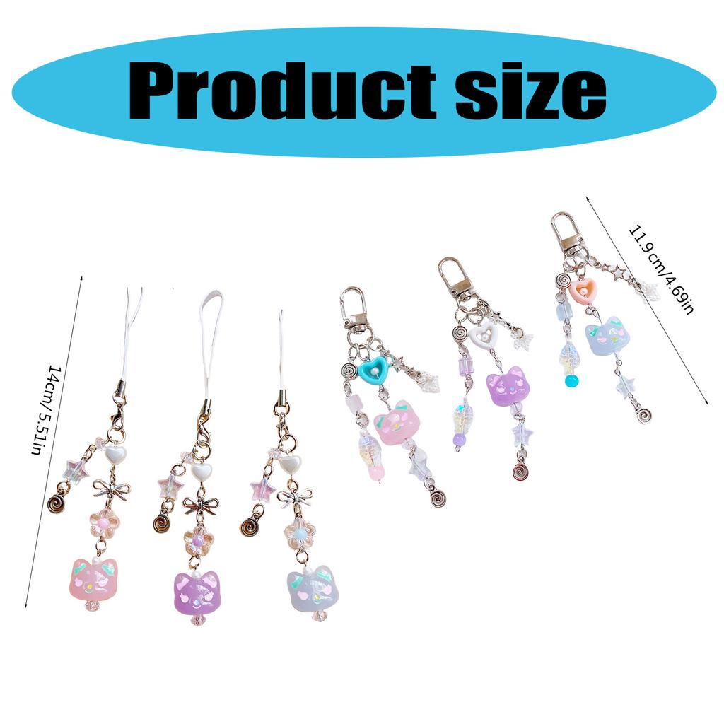 Aesthetic Heart Phone Chains with Lanyard String Handbag Charm Fashionable Key Jewelry for Fashionable Accessorizing