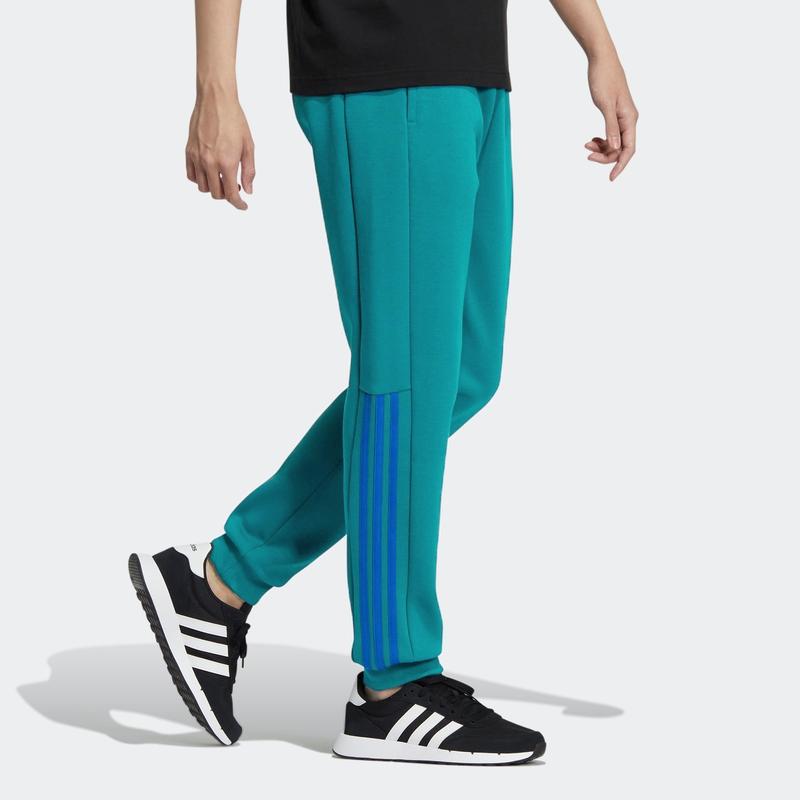 Adidas Neo Knit однотонные полосатые джоггеры с манжетами, мужские штаны, бирюзовые, зеленые HC9668