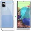Case and Screen Protector - Samsung - Galaxy A51 5G - Transparent - Silicone Gel - 9H Tempered Glass