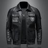 Autumn and Winter New Men's Jacket Casual Leather Jacket Men's Locomotive Clothing Lapel Men's PU Leather Jacket