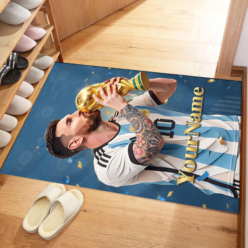 Messi 18 Personalized Text Floor Rug Office Rug Suitable for Bedrooms Outdoor Playrooms Dormitory Anti-slip Rug Anime Office Decor