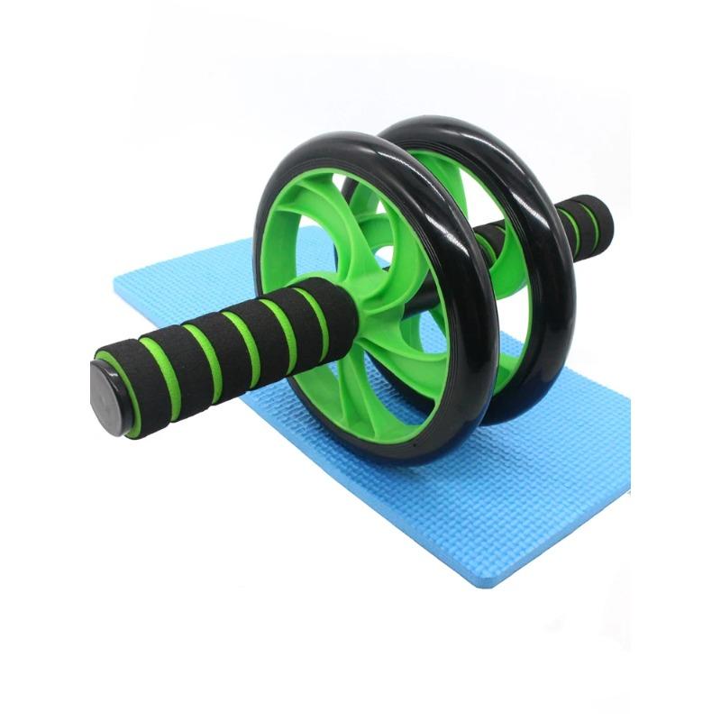 Ab Roller Wheel ролик для упражнений на пресс - классический двойной ролик с ручками из пенопласта - включает в себя утолщенную наколенник