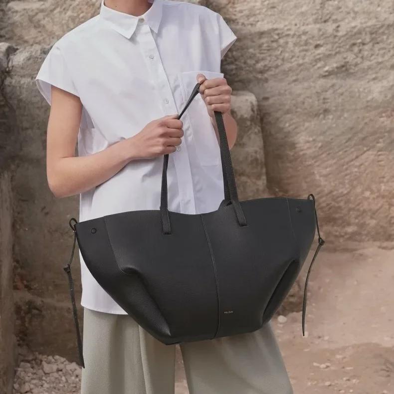 Сумка-тоут Polene 2024 в стиле ретро с узором «Личи» для женщин