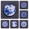 Chinese Style Round Flowers Blue and White Porcelain Coaster Teacup Pad Mat