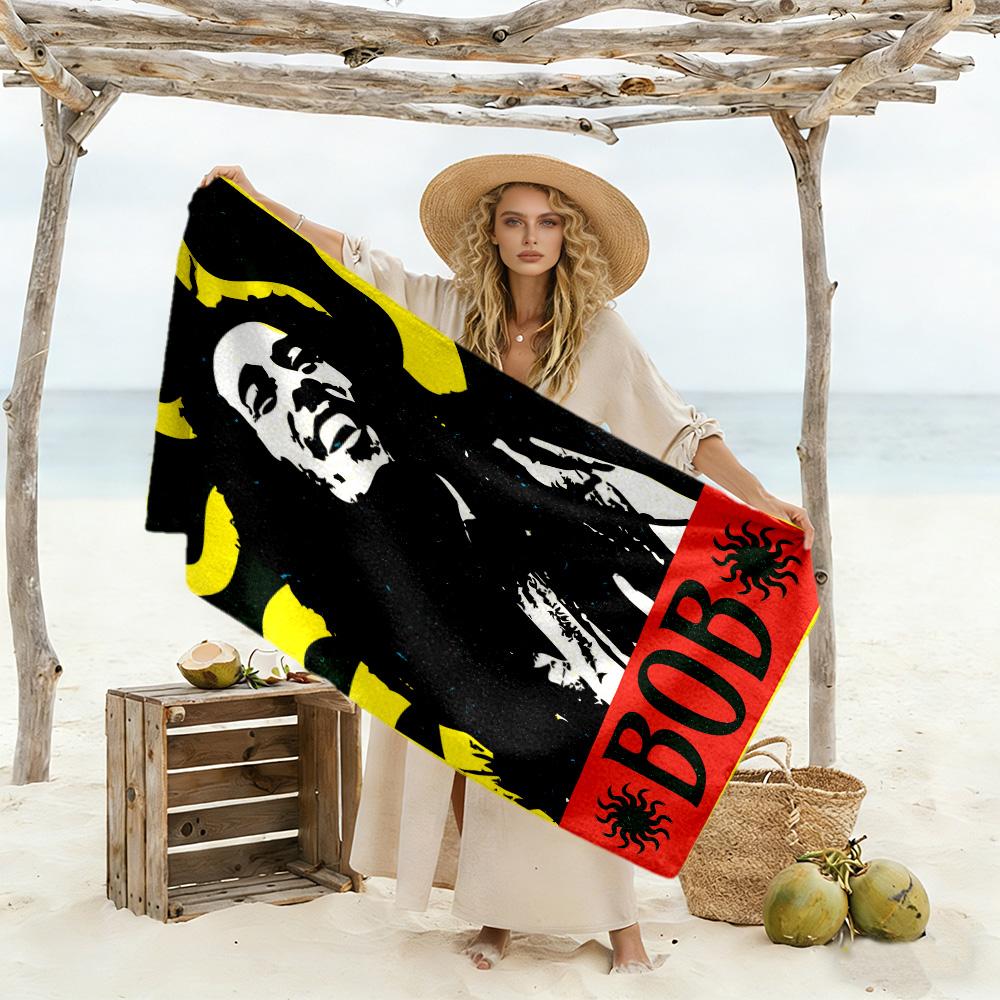 Bob Marley Beach Towel Soft Durable Quick-Dry Comfortable Lightweight Suitable for Sports, Travel, Swimming, Yoga, Bathroom, Beach, And Pool