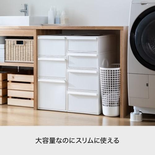 Like-it Laundry Storage Basket with Handles, Slim, Big, White, LBB-17C, Biomass Plastic