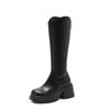 Versatile Thick-heeled Platform Boots for Women, Autumn and Winter 2025, Small Knight Boots, But Knee-high Boots for Women