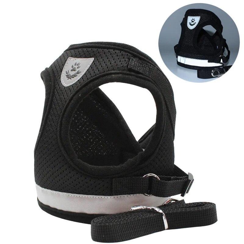 Reflective Breathable Mesh Vest Harness Set Adjustable Detachable Collar Chest Leash Traction Rope Pet Shop All for Dogs Chats
