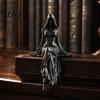 Викторианский книжный полка Орнамент 3D Печатная Фигурка Богини Жнеца, Эфирная Фигура в Капюшоне Скульптура, Темная Готическая Девушка Скульптура Фэнтези Статуя