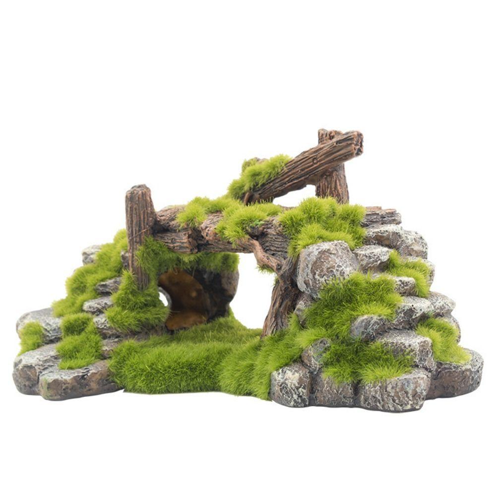 Moss Rockery Shape Decoration Landscaping Creative Bridge Ornament Fish Tank Ornaments Fish Tank