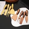 6pcs Matte Stainless Steel Cheese Knife Forks Set for Slicing Cutting Spreading Mini Butter Knives Dishwasher Safe