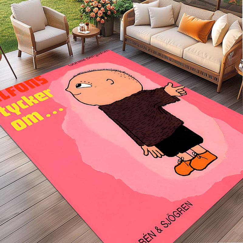 Alfons Aberg Print Rug, Washable Floor Carpet, For Entryway Dorm Laundry Room Office Study, Home Decor Birthday Christmas Gift
