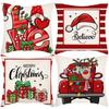 Новая Рождественская наволочка с принтом Рождественского лося и Санта-Клауса, украшение жилища, праздничная наволочка