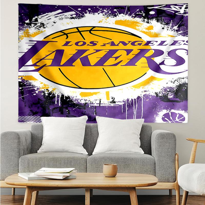 Los Angeles Lakers logo Tapestry for Bedroom Aesthetic Classroom Tapestries Wall Hanging for Living Room Dorm Office,Ideal Creative Gift