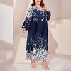 Plus Size Women's Autumn New Fashion Commuter Temperament Print Loose Long Dress