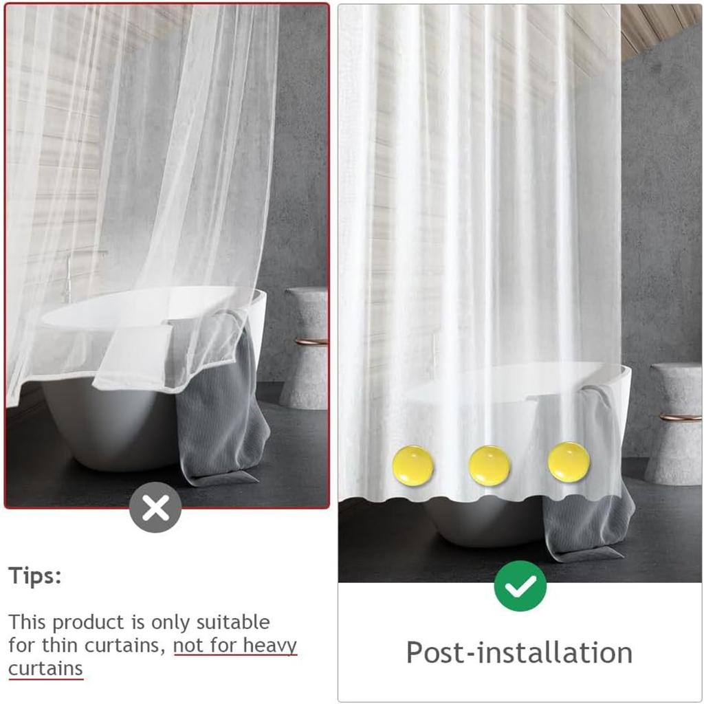 12Pcs/set Magnetic Shower Curtain Weights Strong Hold Curtain Counterweight Secure and Stable Bathroom Accessories