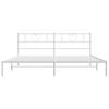 Metal Bed Frame with Headboard White 193 x 203 cm