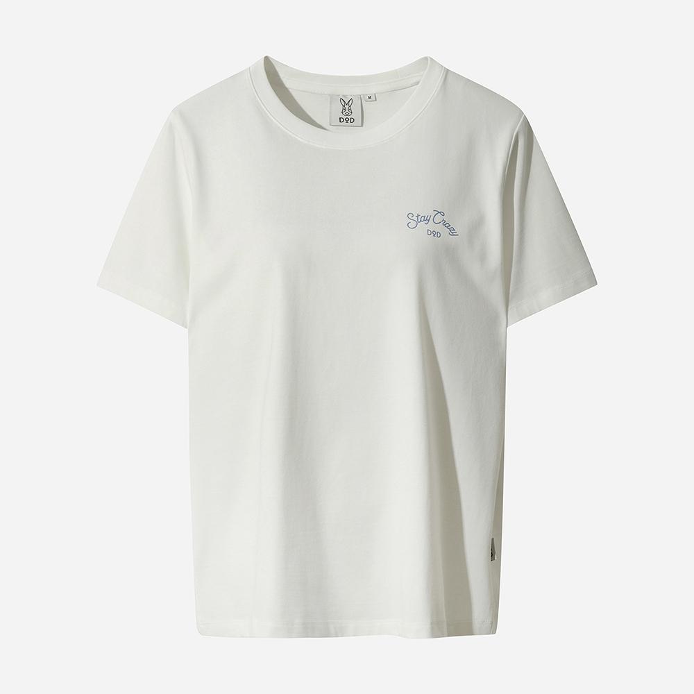 DOD Spice Up Round Graphic Short Sleeve T-Shirt For Women (Off White 2)
