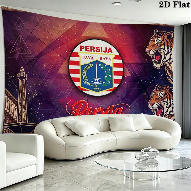 PERSIJA JAKARTA Wall Tapestry Aesthetic Wall Hanging Printed Fabric Blanket Decorative Tapestries for Bedroom Living Room Home Decor